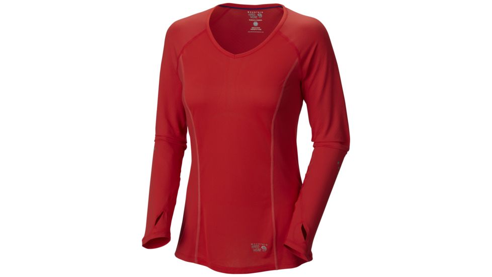 Mountain Hardwear CoolRunner Long Sleeve T - Women's-Red Hibiscus-X-Small