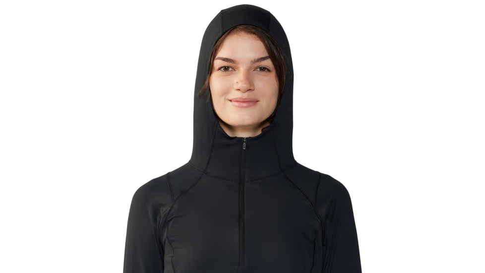 Mountain Hardwear Crater Lake Half Zip Crop Hoody - Women's, Black, S, 2068771-010-S