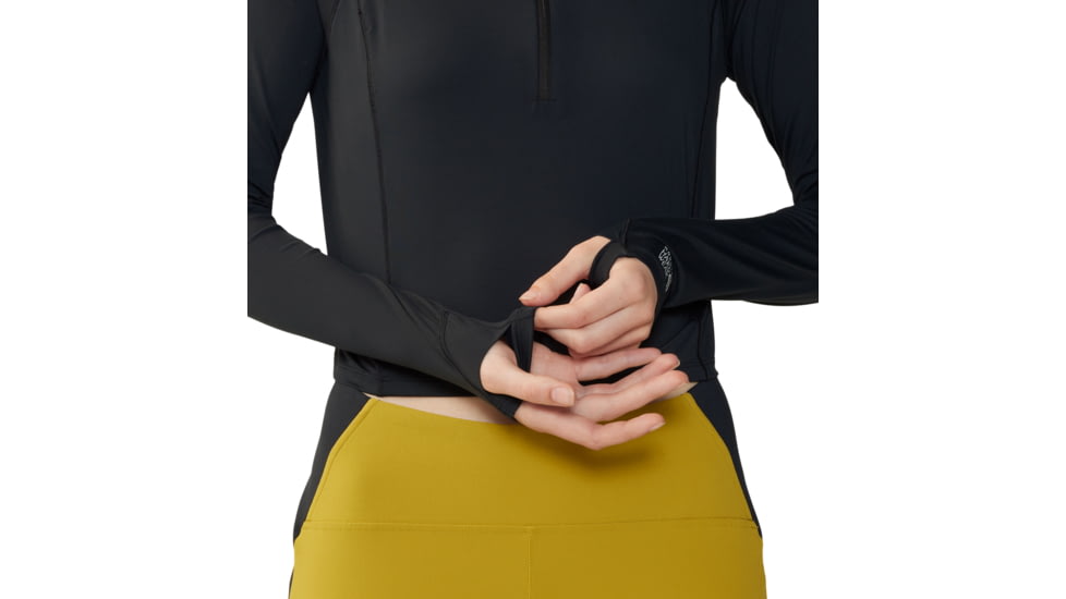 Mountain Hardwear Crater Lake Half Zip Crop Hoody - Women's, Black, S, 2068771-010-S