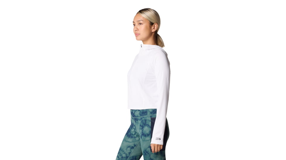 Mountain Hardwear Crater Lake Half Zip Crop Hoody - Women's, Fogbank, L, 2068771-102-L