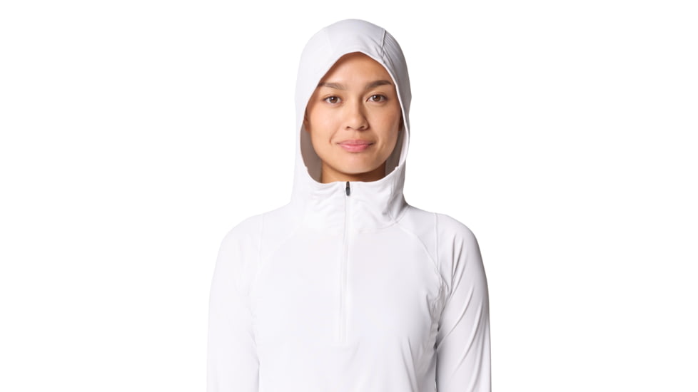 Mountain Hardwear Crater Lake Half Zip Crop Hoody - Women's, Fogbank, L, 2068771-102-L