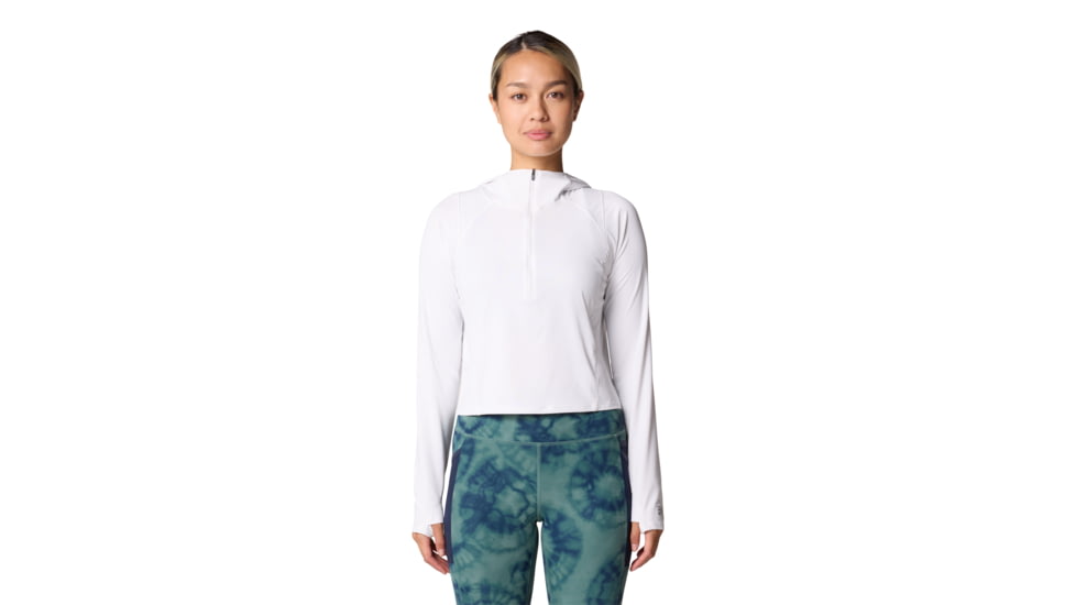 Mountain Hardwear Crater Lake Half Zip Crop Hoody - Women's, Fogbank, L, 2068771-102-L