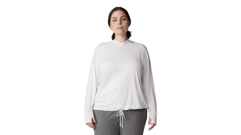 Mountain Hardwear Crater Lake LS Hoody - Women's Extended, Fogbank, 1X, 1829682-102-1X