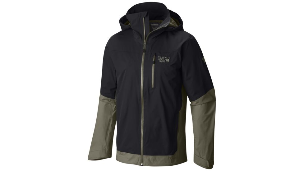 Mountain Hardwear Dragons Back Jacket - Mens-Black/Stone Green-Large