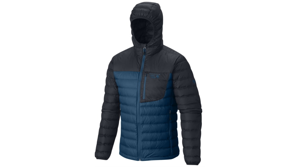 Mountain Hardwear Dynotherm Hooded Down Jacket - Mens-Phoenix Blue/Hardwear Navy-Large