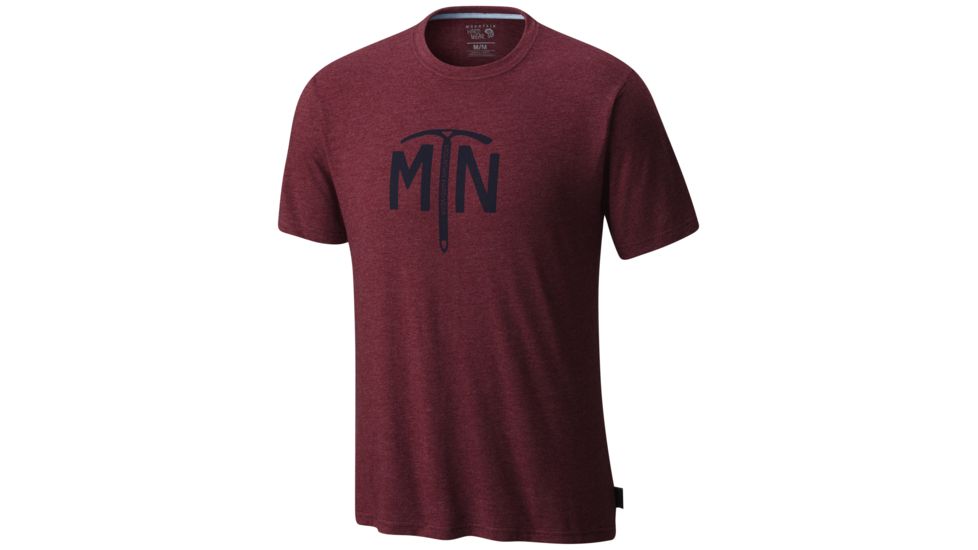 Mountain Hardwear Hardwear Ice Axe Short Sleeve Tee - Mens, Heather Cote Du Rhone, XX-Large, OM0312649-XXL