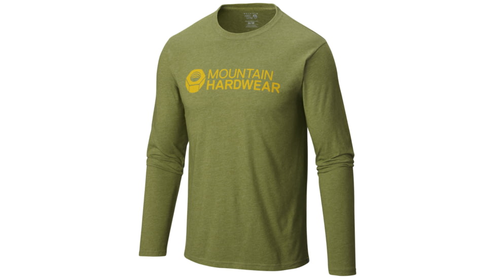 Mountain Hardwear Logo Graphic Long Sleeve T - Mens-Heather Amphibian-Large
