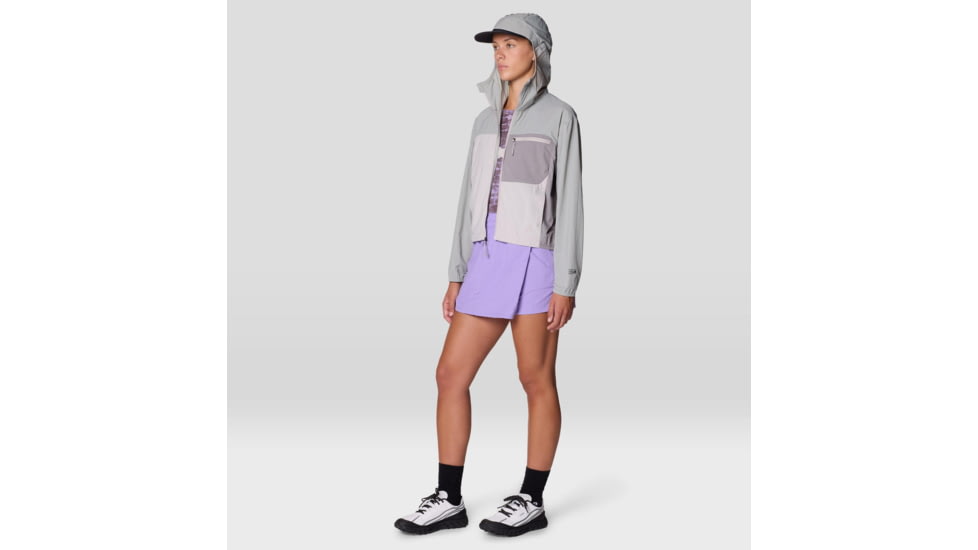 Mountain Hardwear Wind Veil Hooded Jacket - Women's, Half Moon Grey, City Fog, Approaching St, L, 2146771-059-L