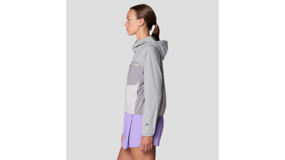 Mountain Hardwear Wind Veil Hooded Jacket - Women's, Half Moon Grey, City Fog, Approaching St, L, 2146771-059-L