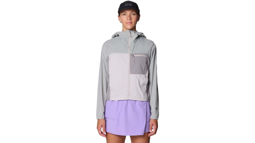 Mountain Hardwear Wind Veil Hooded Jacket - Women's, Half Moon Grey, City Fog, Approaching St, L, 2146771-059-L