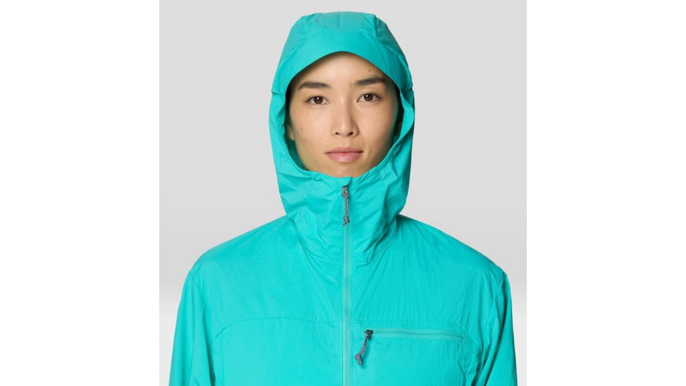 Mountain Hardwear Wind Veil Hooded Jacket - Women's, Aqua Marina, M, 2146771-354-M