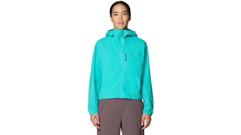 Mountain Hardwear Wind Veil Hooded Jacket - Women's, Aqua Marina, M, 2146771-354-M