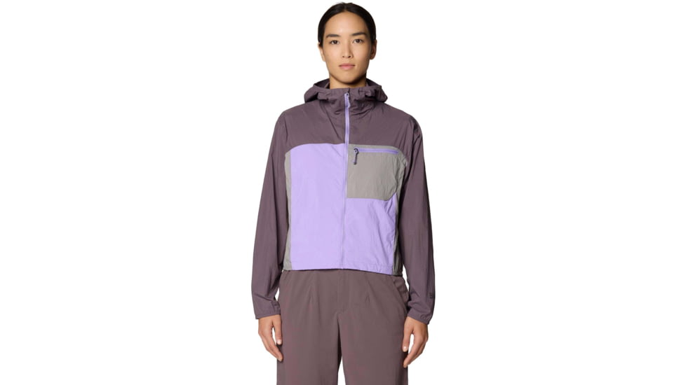 Mountain Hardwear Wind Veil Hooded Jacket - Women's, Purple Sage, Harbor Violet, Approaching, S, 2146771-574-S