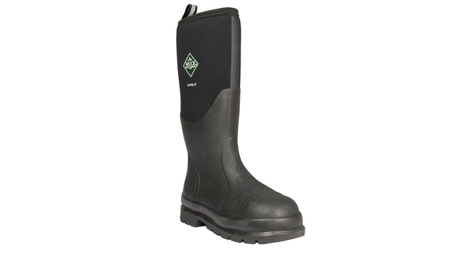 Muck Boots Chore Classic Tall Steel Toe Rubber Work Boots - Mens, Black, 12, CHS-000A-BLK-120