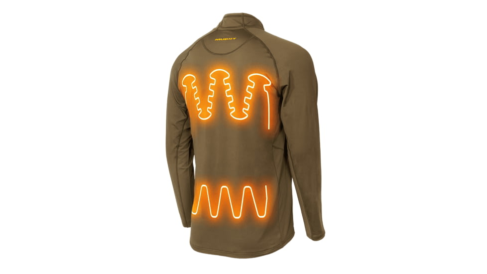 Muddy Nucleus Heated Quarter-Zip Top - Mens, Brown Clay, MEDIUM, MUD-HT-QZ-CL-M