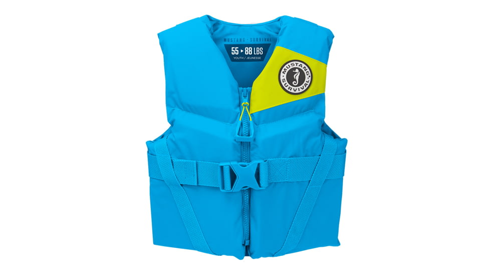 Mustang Survival Rev Youth Foam Vest - 50-90lbs - Azure Blue 75080