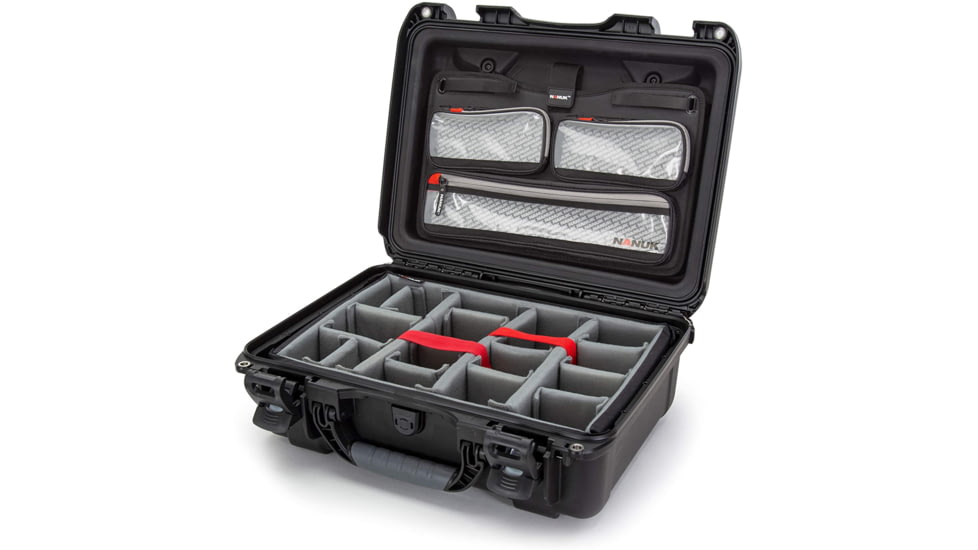 Nanuk 925 Pro Photo Camera Case Kit w/Lid Organizer / Padded Divider, Black, Medium, 925S-060BK-0A0