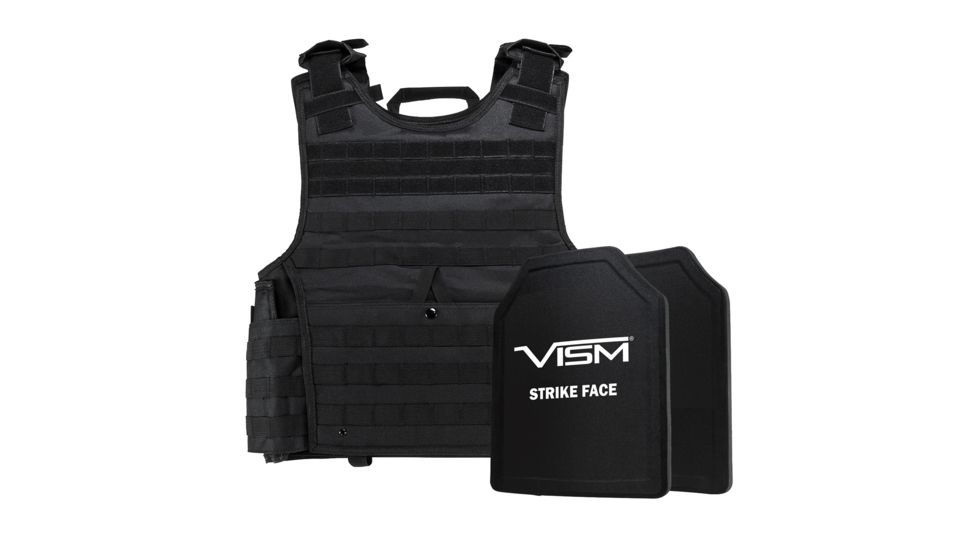 NcSTAR Expert Plate Carrier Vest w/Two 11x14in Shooters Cut Hard PE Ballistic Panels, Black, 2XL, BPLCVPCVXL2963B-A
