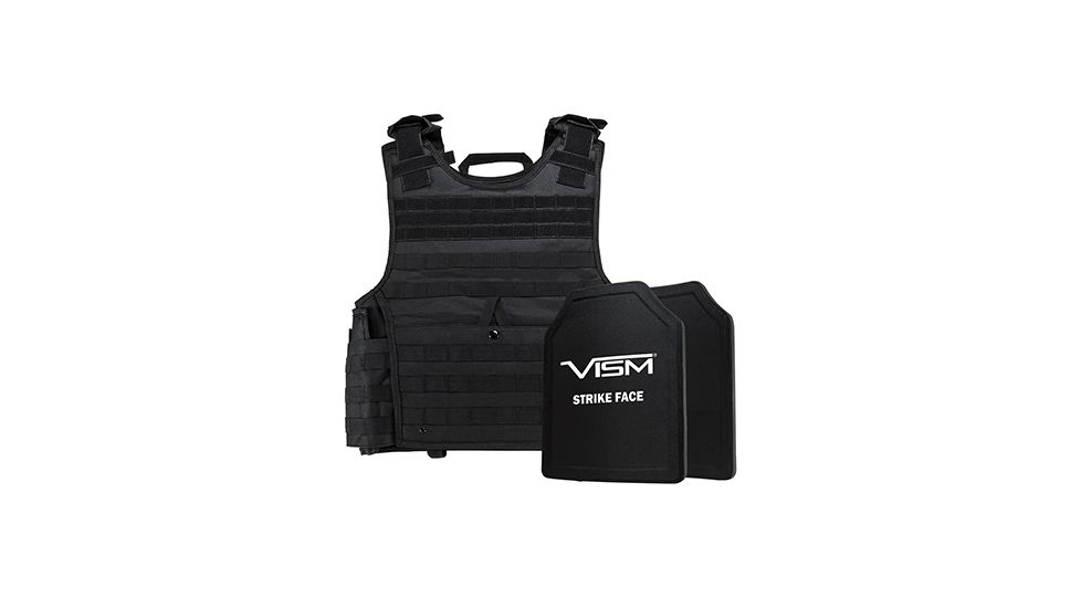 NcSTAR Expert Plate Carrier Vest w/Two 11x14in Shooters Cut Hard PE Ballistic Panels, Black, 2XL BPLCVPCVXL2963B-A