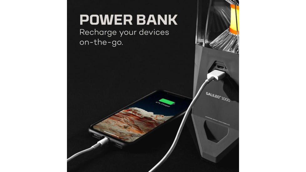 Nebo Galileo Powerful Lantern and Power Bank, 1000 Lumens, Gray, NEB-LTN-0004