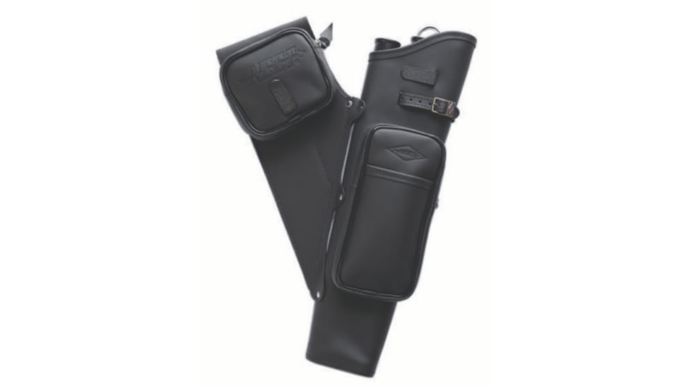 Neet NT-2100 Leather Target Quiver, Black, 3 Arrow, 1100