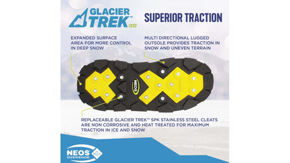 Neos Voyager Glacier Trek Spike Overshoes, Black, M, VNG1-BLK-MED