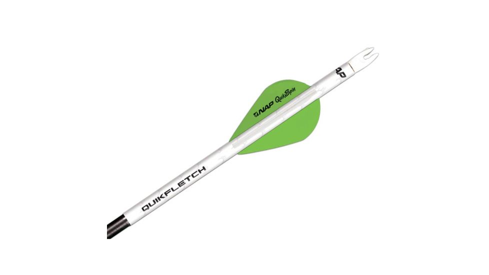 New Archery Products Quikfletch 2in Twister Vanes, 100 Pack, White/Green/Green, NAP-60-645