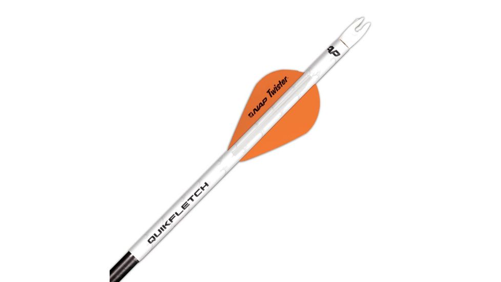 New Archery Products Quikfletch 2in Twister Vanes, 100 Pack, White/Orange/Orange, NAP-60-644