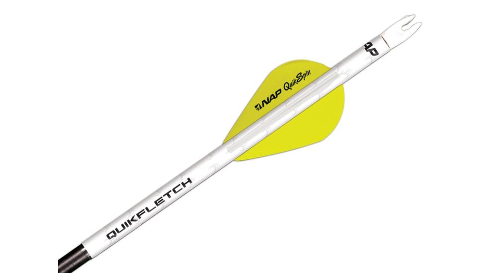 New Archery Products Quikfletch 2in Twister Vanes, 100 Pack, White/Yellow/Yellow, NAP-60-643
