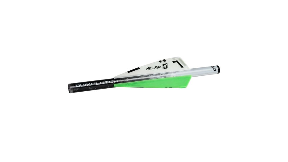 New Archery Products Quikfletch 3in Hellfire X-Bow, 6 Pack, White/Orange/Orange, NAP-60-013
