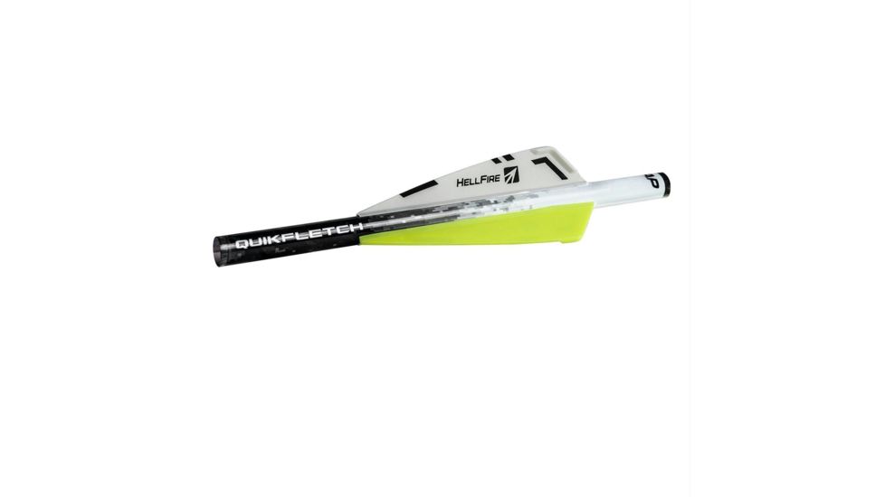 New Archery Products Quikfletch 3in Hellfire X-Bow, 6 Pack, White/Yellow/Yellow, NAP-60-011