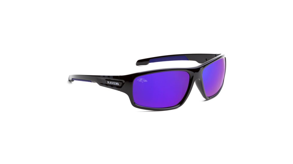 NFL Catch Baltimore Ravens Single Vision Prescription Sunglasses, Glossy Black Frame, 622586T03SV
