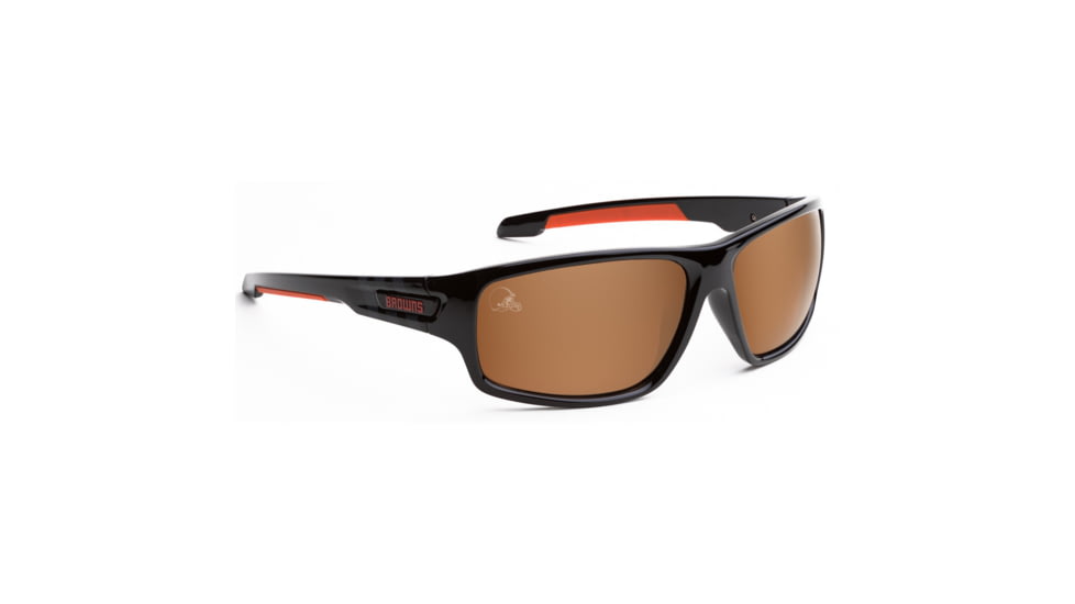 NFL Catch Cleveland Browns Single Vision Prescription Sunglasses, Glossy Black Frame, 622586T08SV