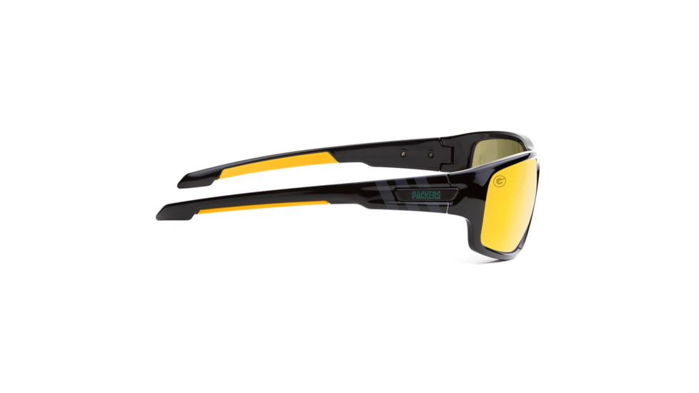 NFL Catch Green Bay Packers Single Vision Prescription Sunglasses, Glossy Black Frame, 622586T12SV