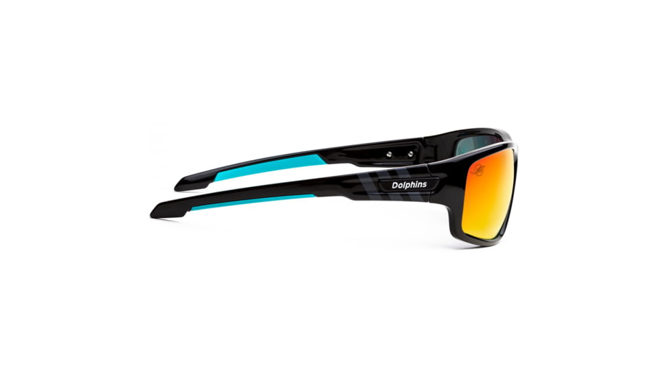 NFL Catch Miami Dolphins Single Vision Prescription Sunglasses, Glossy Black Frame, 622586T17SV