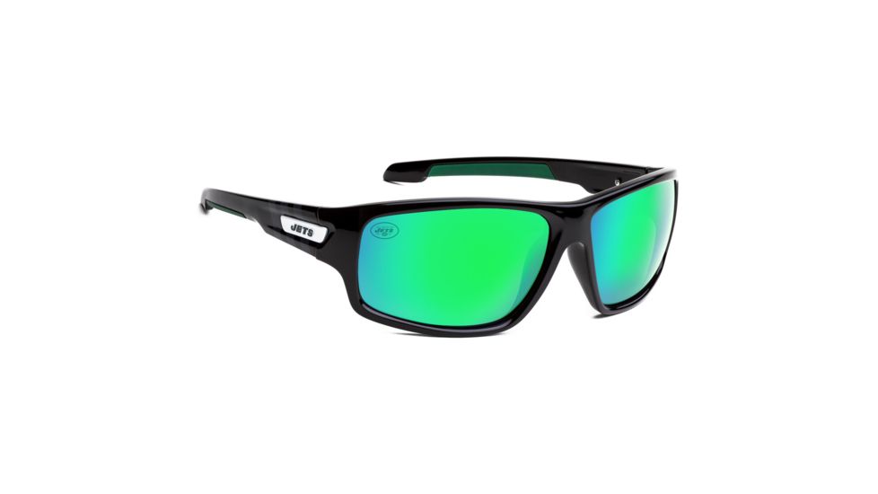 NFL Catch New York Jets Single Vision Prescription Sunglasses, Glossy Black Frame, 622586T22SV
