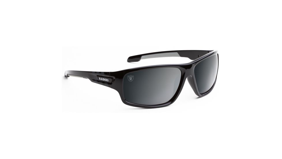 NFL Catch Oakland Raiders Single Vision Prescription Sunglasses, Glossy Black Frame, 622586T23SV