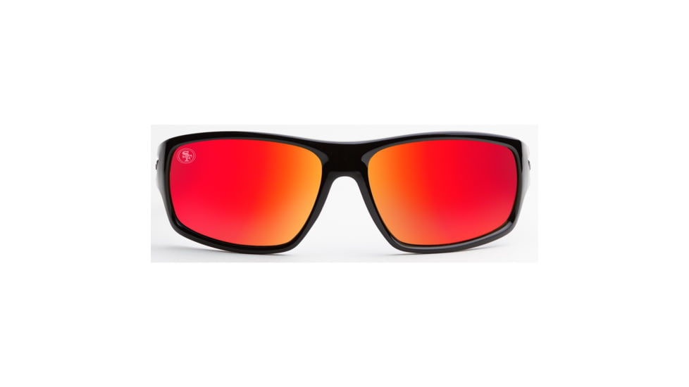 NFL Catch San Francisco 49ers Single Vision Prescription Sunglasses, Glossy Black Frame, 622586T27SV