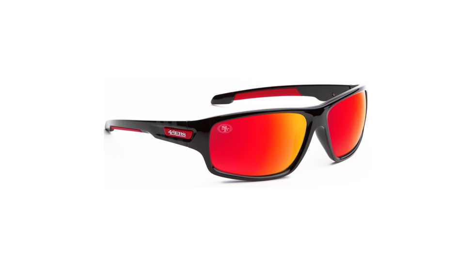 NFL Catch San Francisco 49ers Single Vision Prescription Sunglasses, Glossy Black Frame, 622586T27SV