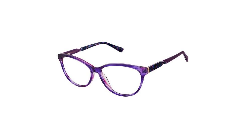 Nicole Miller Elizabeth Eyeglass Frames - Frame Eggplant Horn, Size 55/14mm NMELIZABETH02