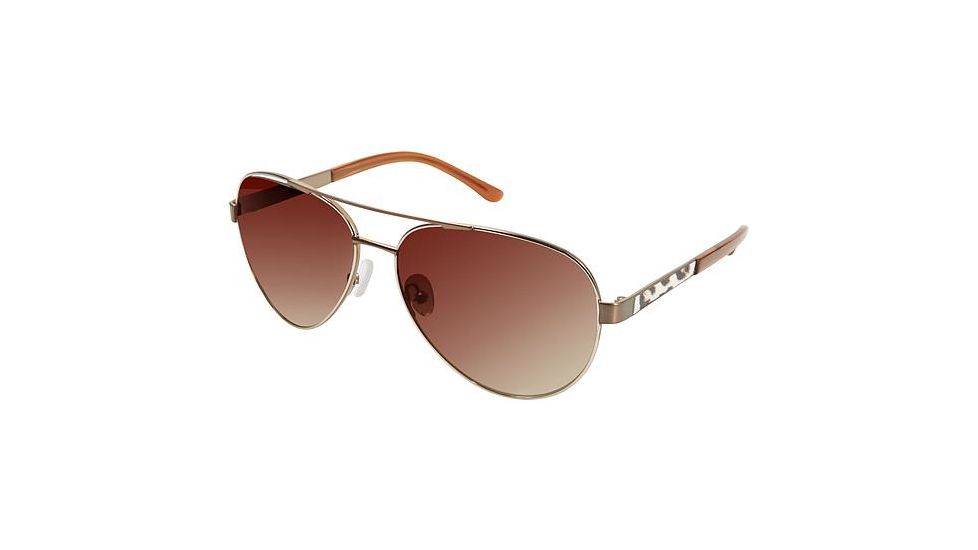 Nicole Miller Strand Single Vision Prescription Sunglasses NMSTRAND02 - Frame Color Gold Brown