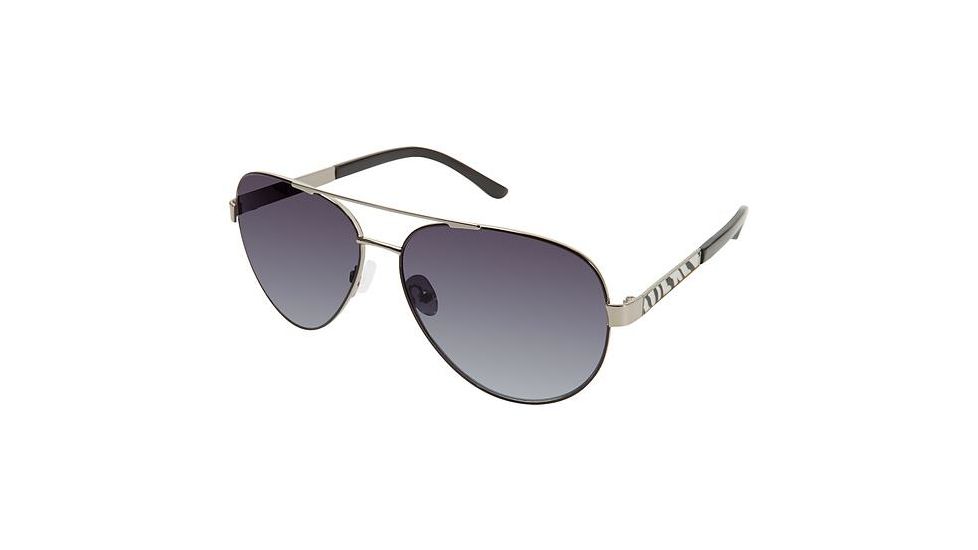 Nicole Miller Strand Single Vision Prescription Sunglasses NMSTRAND01 - Frame Color Silver / Black