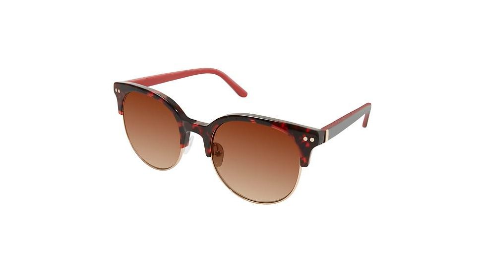 Nicole Miller Sylvan Single Vision Prescription Sunglasses NMSYLVAN02 - Frame Color Red Tortoise
