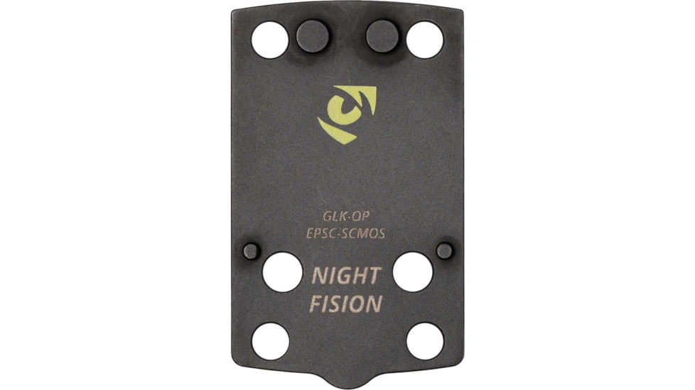 Night Fision Optic Plate + Tritium Ylw Front Sight Combo EPS Carry to Glock 43x MOS, Black, GLK-OPBS-EPSC-43X-YGZX