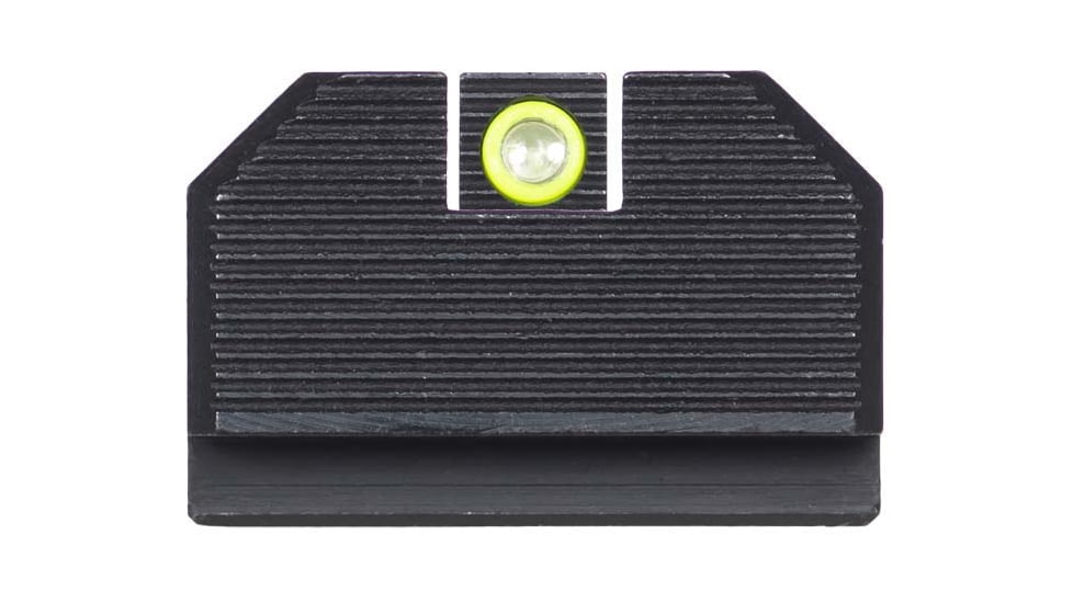 Night Fision Optic Plate + Tritium Ylw Front Sight Combo EPS Carry to Glock 43x MOS, Black, GLK-OPBS-EPSC-43X-YGZX