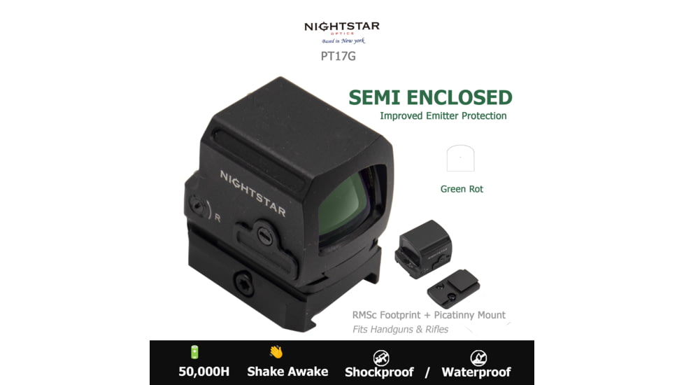 NightStar PT17G 1x17mm Reflex Red Dot Sight