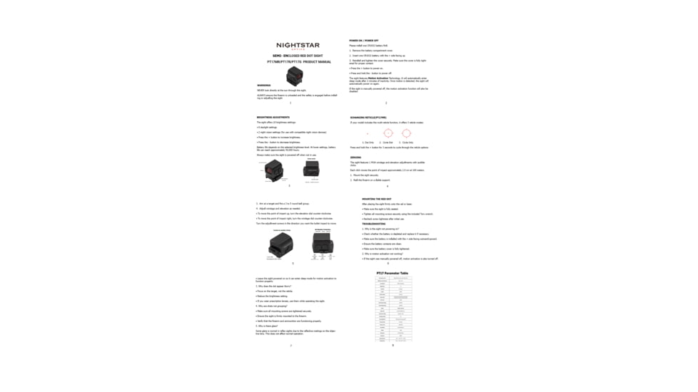 NightStar PT17G 1x17mm Reflex Red Dot Sight