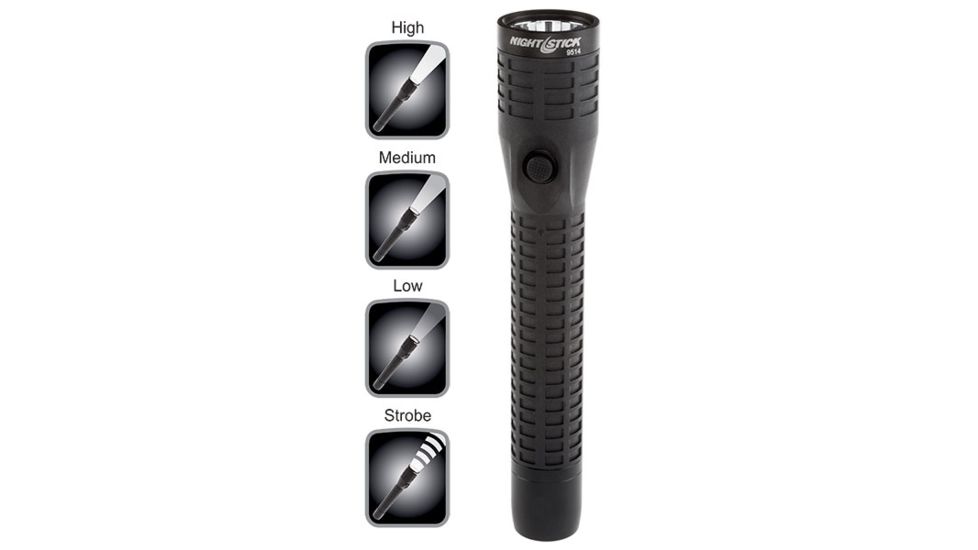 Nightstick Duty Size Multi Function Polymer LED Flashlight,Rechargeable,650 Lumens,Black NSR-9514XL