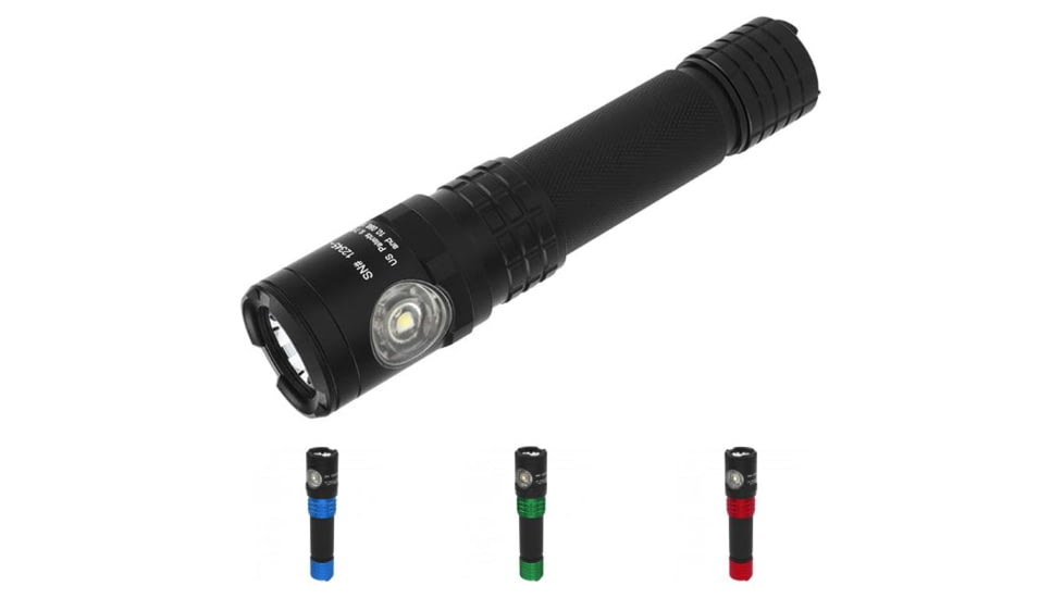 Nightstick Metal Dual-light Rechargeable Flashlight, Black, Blue, Green, Red