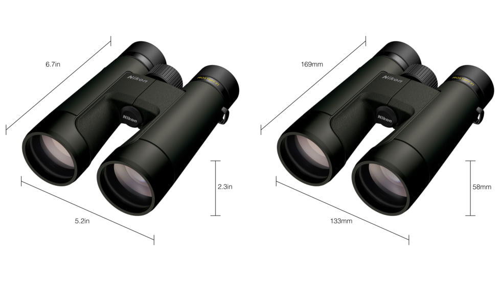 Nikon Prostaff P7 12x50mm Roof Prism Binoculars, Black, Full Size, 16848